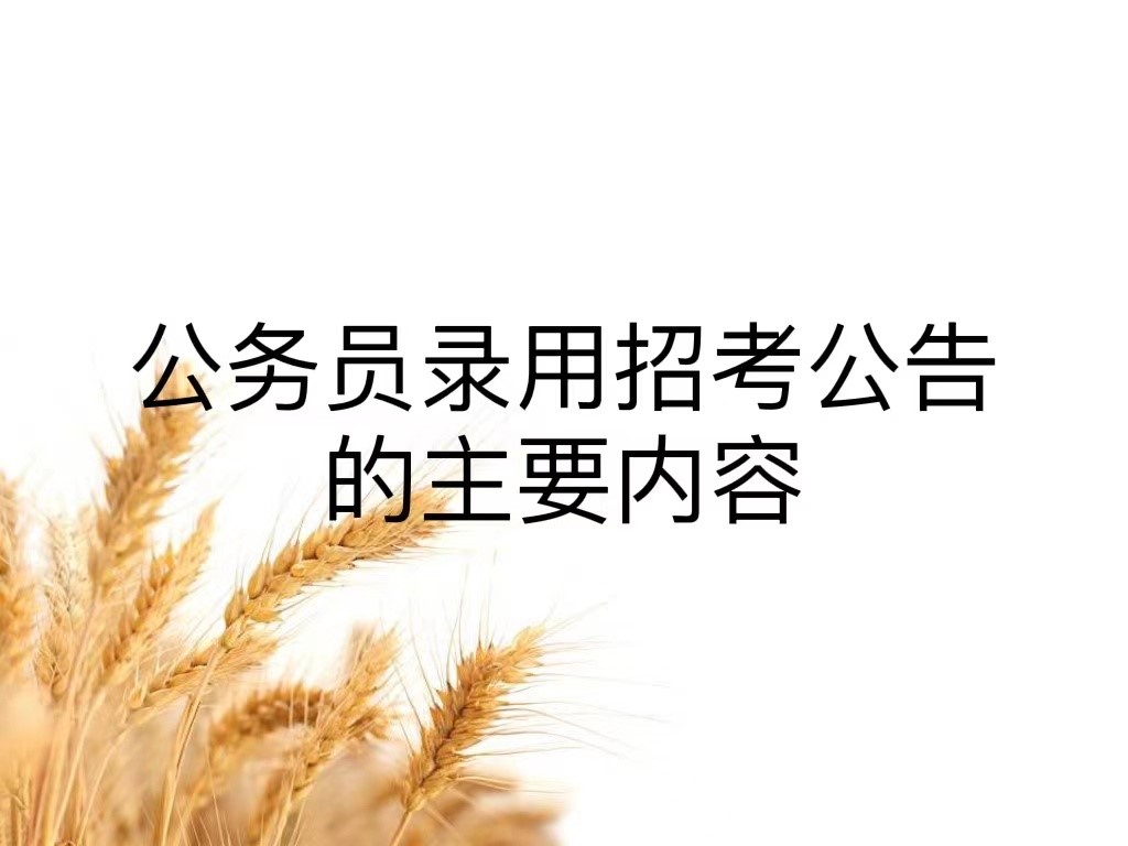 公务员录用招考公告的主要内容