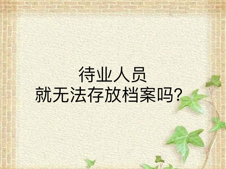 待业人员就无法存放档案吗？