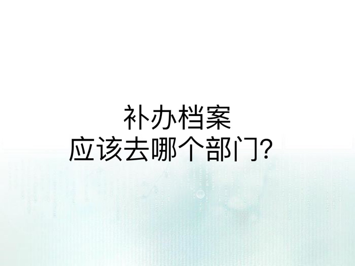 补办档案应该去哪个部门？