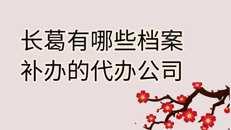 长葛有哪些档案补办的代办公司？