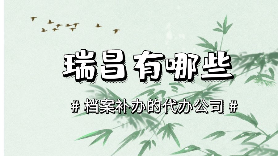 瑞昌有哪些档案补办的代办公司？