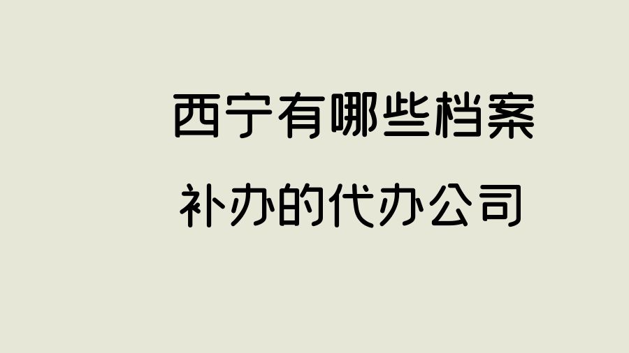 西宁有哪些档案补办的代办公司？