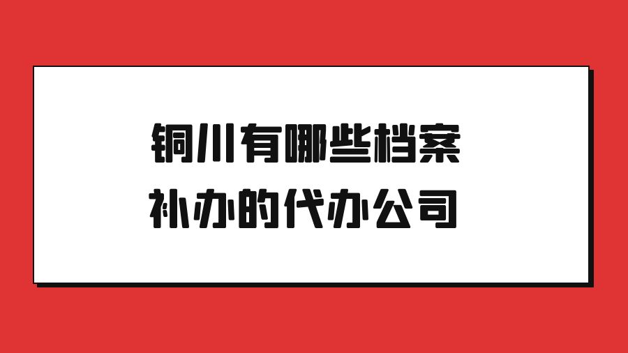 铜川有哪些档案补办的代办公司？