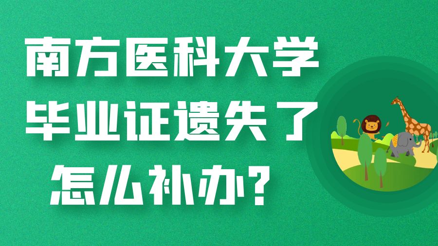 南方医科大学毕业证遗失了怎么补办？